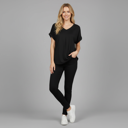 Top Donna Plissettato | Top Estivo Elegante con Maniche Corte
