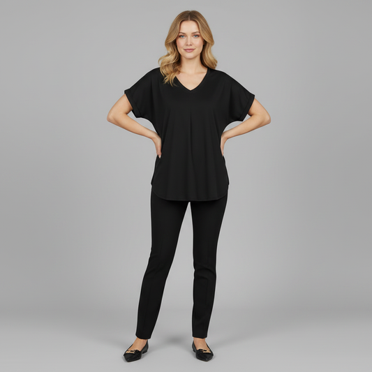 Top Donna Plissettato | Top Estivo Elegante con Maniche Corte