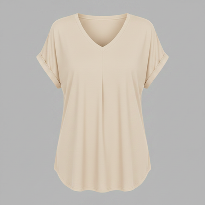 Top Donna Plissettato | Top Estivo Elegante con Maniche Corte