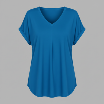 Top Donna Plissettato | Top Estivo Elegante con Maniche Corte