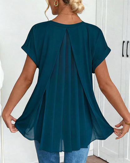 Top Donna Plissettato | Top Estivo Elegante con Maniche Corte 1