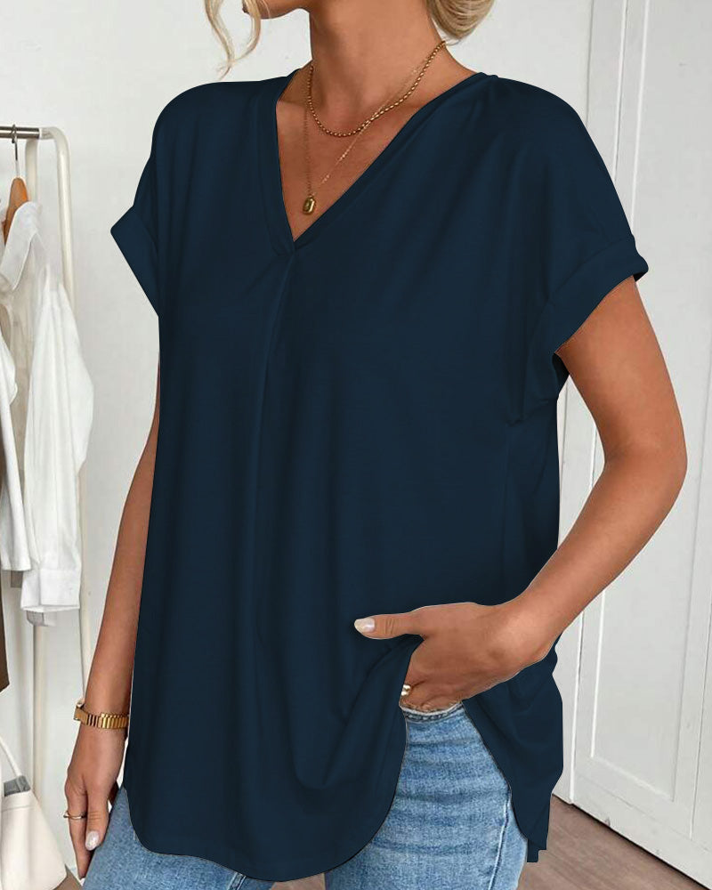 Top Donna Plissettato | Top Estivo Elegante con Maniche Corte 2