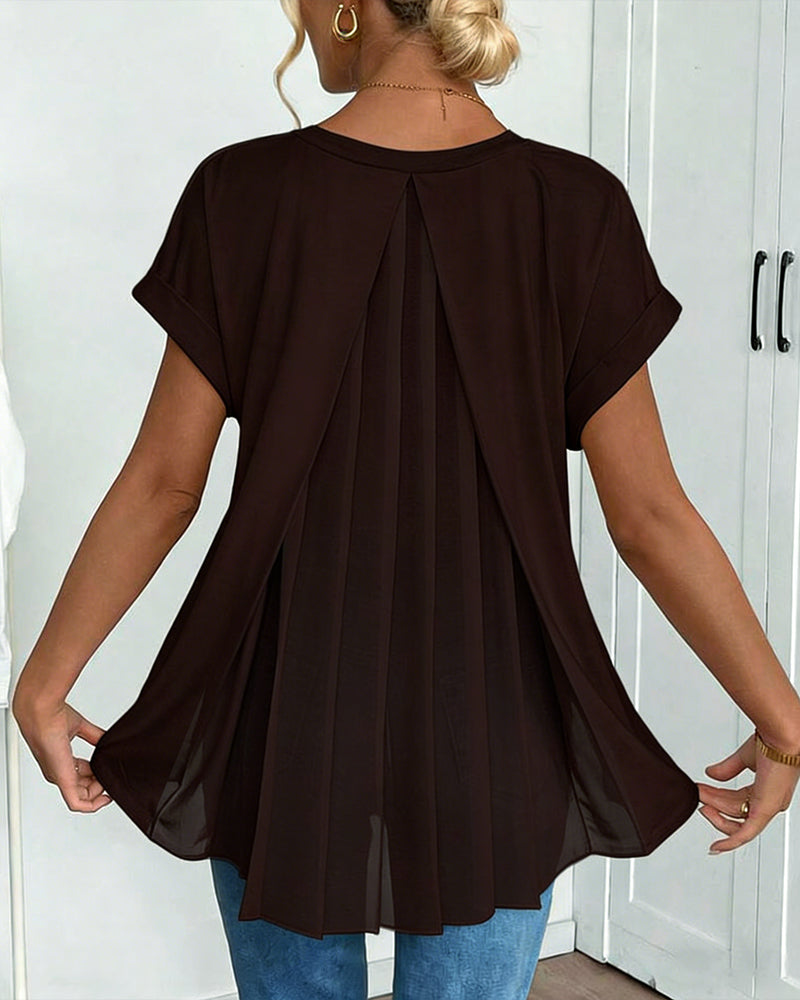 Top Donna Plissettato | Top Estivo Elegante con Maniche Corte 3