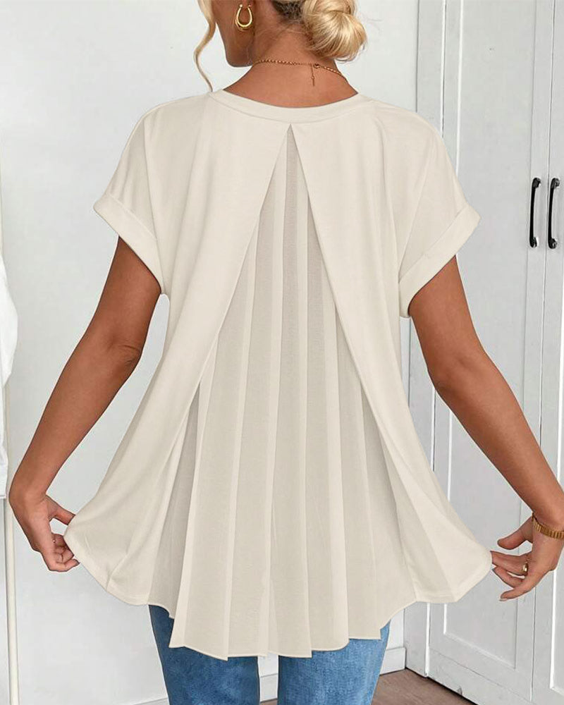 Top Donna Plissettato | Top Estivo Elegante con Maniche Corte 5