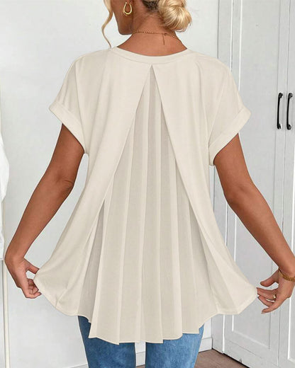 Top Donna Plissettato | Top Estivo Elegante con Maniche Corte 5