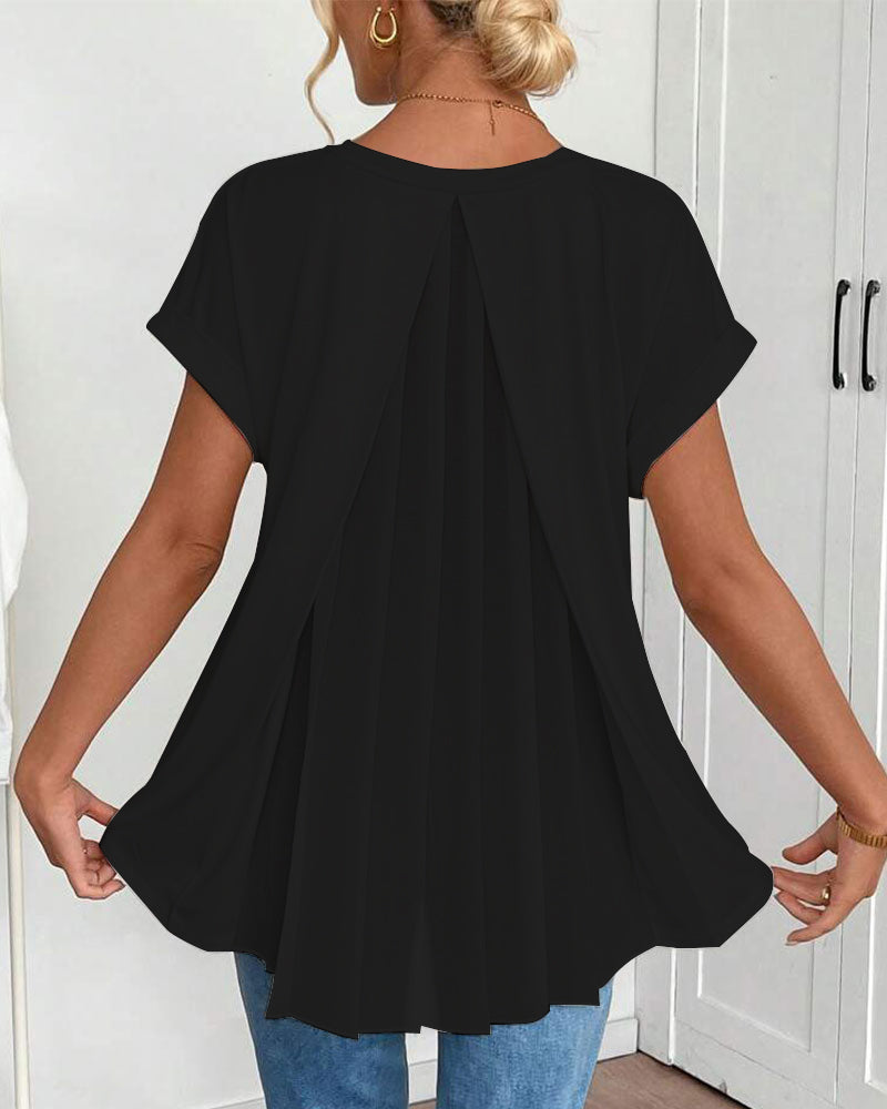 Top Donna Plissettato | Top Estivo Elegante con Maniche Corte 6