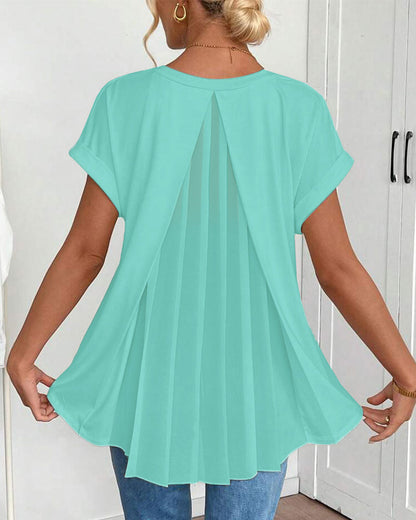 Top Donna Plissettato | Top Estivo Elegante con Maniche Corte 7