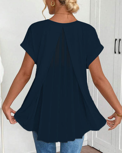 Top Donna Plissettato | Top Estivo Elegante con Maniche Corte 8
